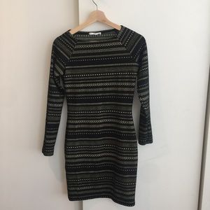 Body con black and gold Mango dress szS